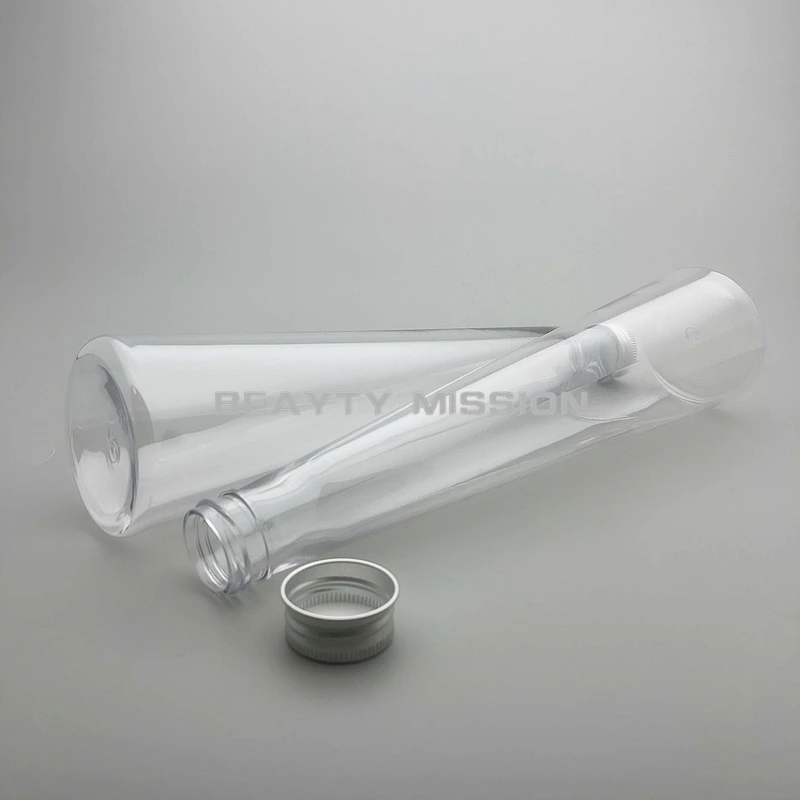 Transparent 350ml 12 pcs Tower shape Empty Cold Tea/Juice Water Bottle Aluminum Cap PET Thickening Refillable Creative Bottles | Красота и