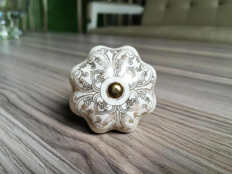 2 шт. керамические ручки в форме тыкв золотого цвета для кухонного шкафа ручка