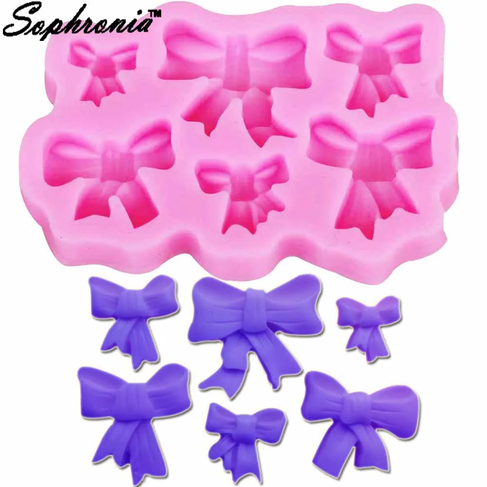 10PCS/SET Bow Tie Ribbon Silicone Cake Baking Molds Fondant Decorating Tools 3D Gumpaste Chocolate Candy Clay Moulds m871 | Дом и сад