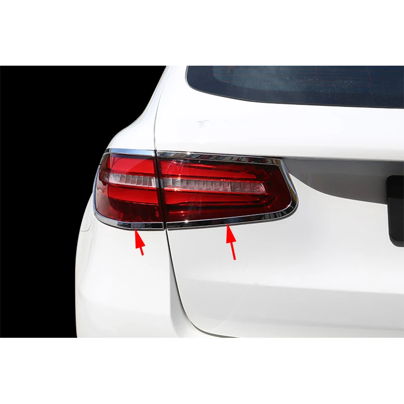 4 шт. хромированные задсветильник фары для Mercedes Benz GLC Class X205 2016 2017|rear cover|trim covertrim chrome