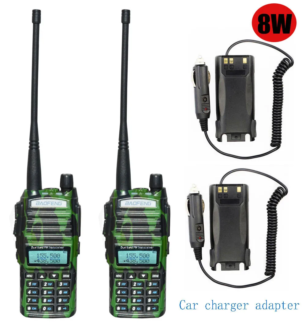 cam8W addcarcharger 2 шт./компл. Высокая мощность 8 Вт baofeng UV-82 портативный двухстороннее радио UV 82 двойной PTT радио приемопередатчик+ Складная CS тактическая антенна - Цвет: cam8W addcarcharger
