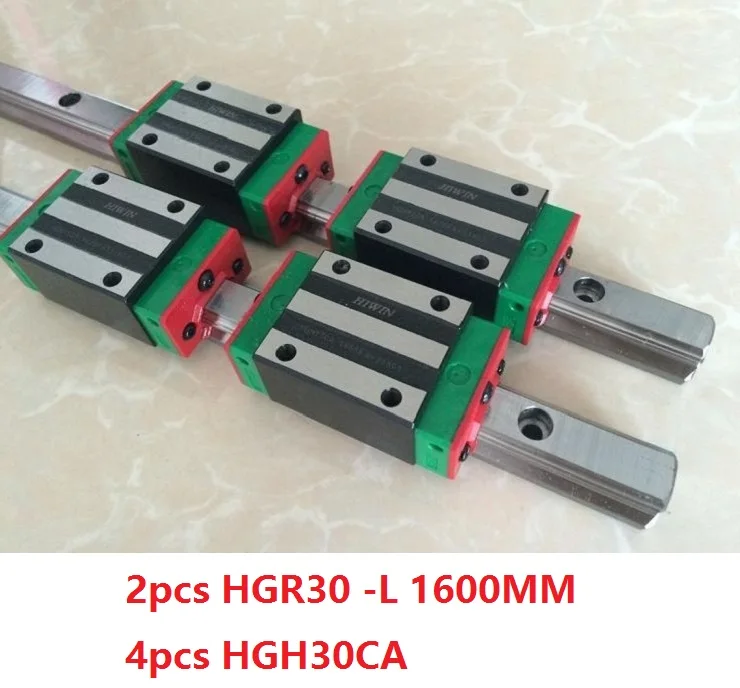 100% оригинальный Hiwin линейный рельс HGR30 L 1600 мм + 4 шт. HGH30CA узкий блок для фрезерного