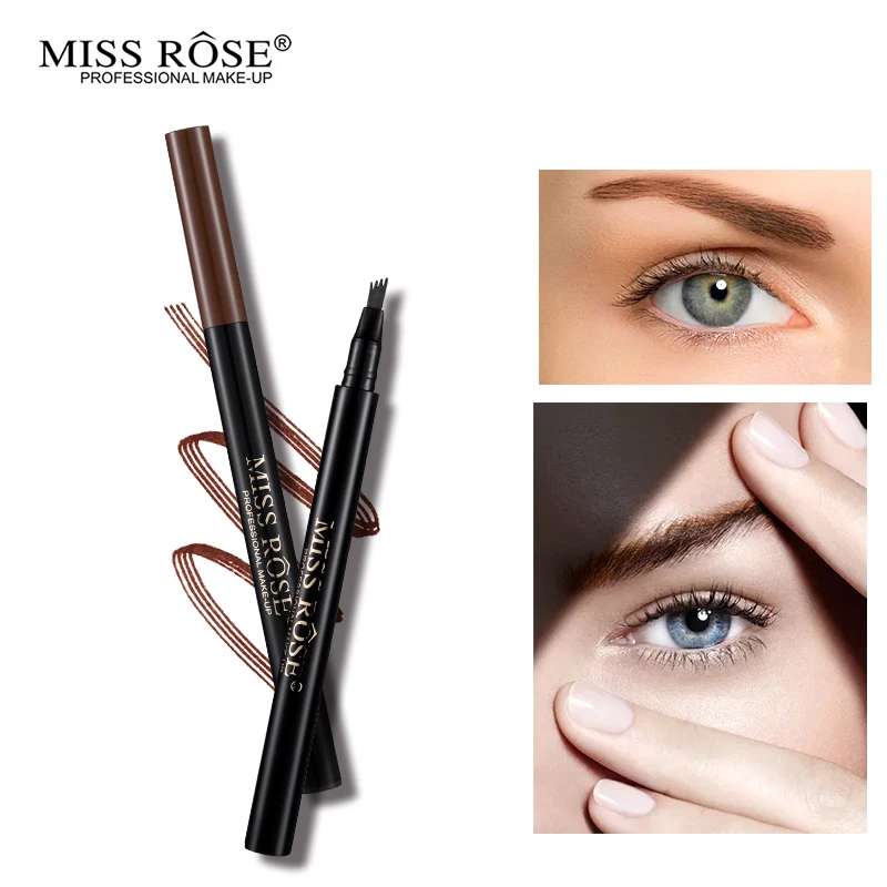 Жидкий карандаш для бровей Miss Rose 3 цвета водостойкий стойкий|Средства роста