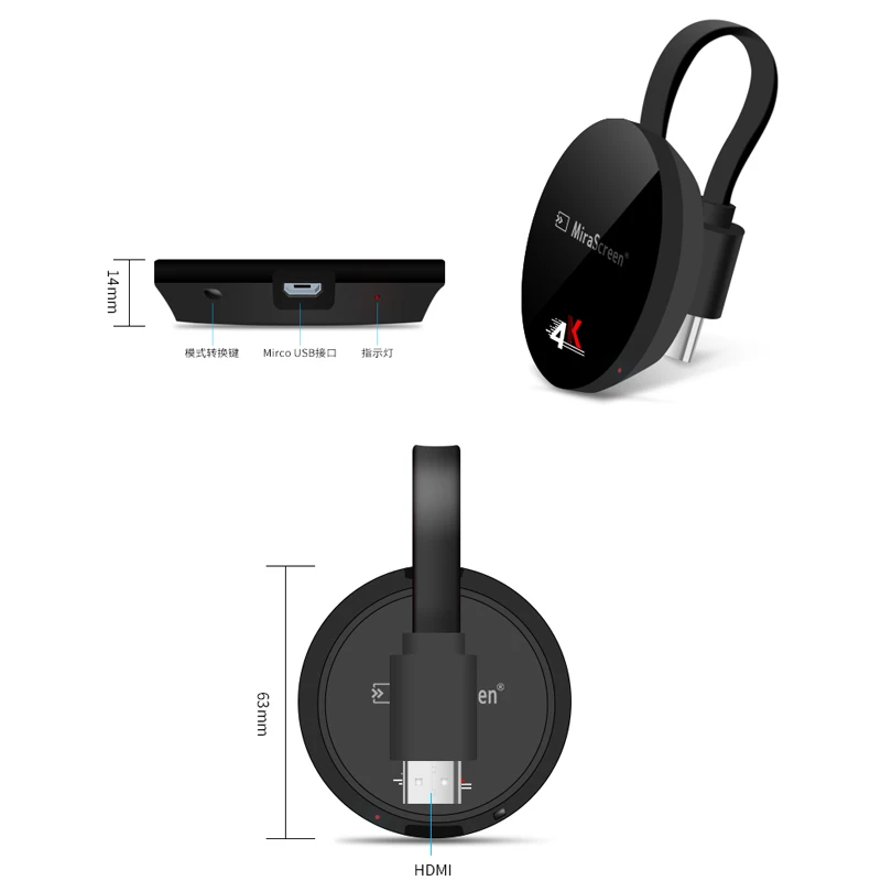 Mirascreen G7 plus беспроводной 4K UHD 2 4G H.265 зеркальное отображение Android Miracast Airplay DLNA WiFi