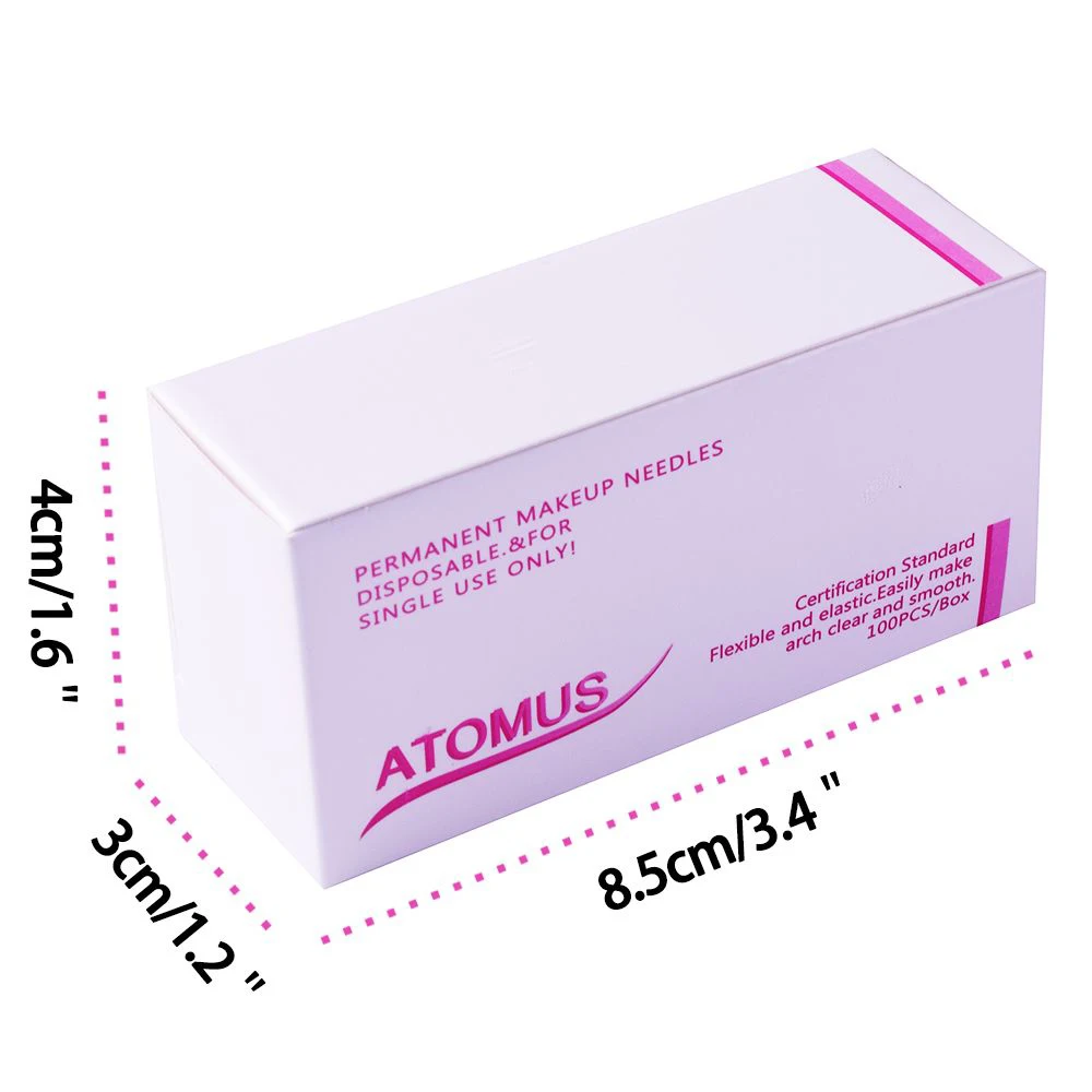 Одноразовые стерилизованные Профессиональные тату иглы ATOMAS 100 шт. Типсы 1R для