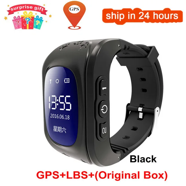 Black-RU Анти-потеря Q50 OLED Детский gps трекер SOS умный мониторинг позиционирования телефон дети gps детские часы совместимы с IOS и Android - Цвет: Black-RU