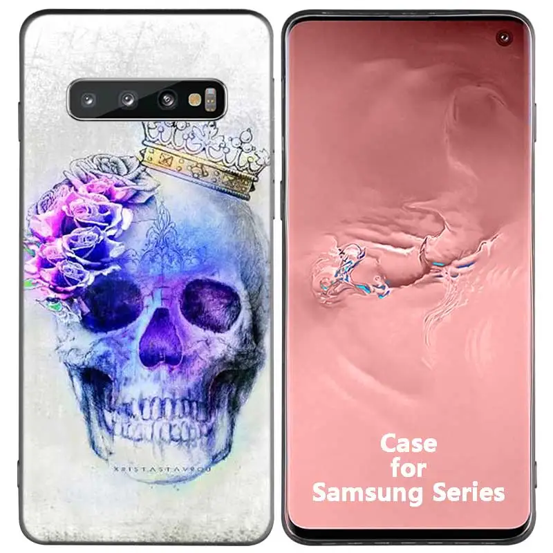 04 С изображением цветочного сахарного черепа силиконовый чехол для samsung Galaxy S8 S9 S10 плюс S10e A50 A30 M30 A40 A20 A10 M20 M10 S7 края крышки - Цвет: 04
