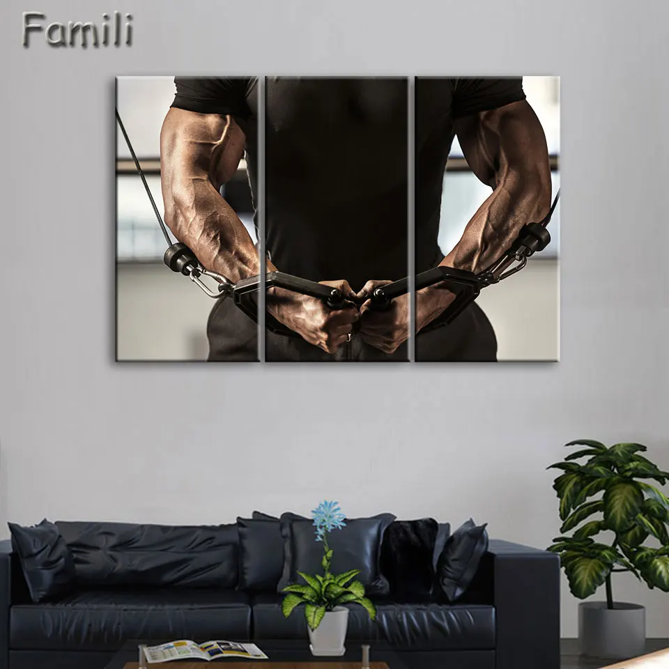 3 шт. плакаты для фитнеса бодибилдера без рамы | Дом и сад