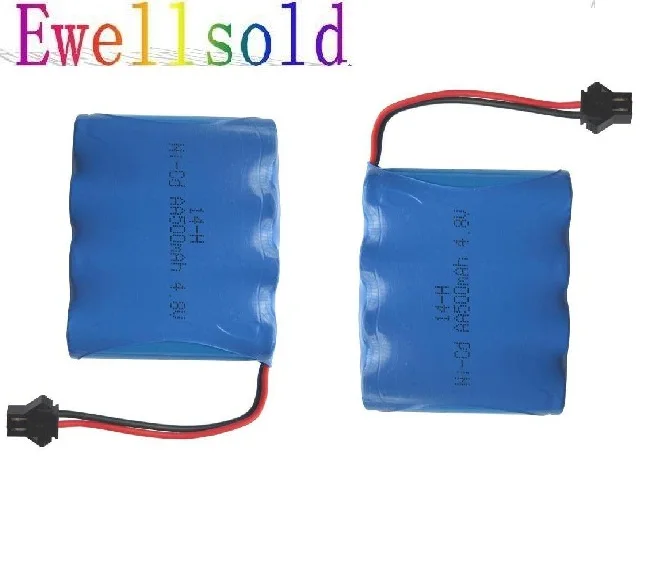 Ewellsell 2 шт. 4 8 в 500 мАч Ni CD AA батарея (SM штекер) для радиоуправления