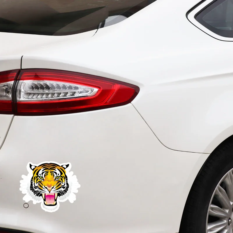 YJZT 14 7 см * 13 5 красивое животное голова тигра Портрет ПВХ автомобильная Наклейка