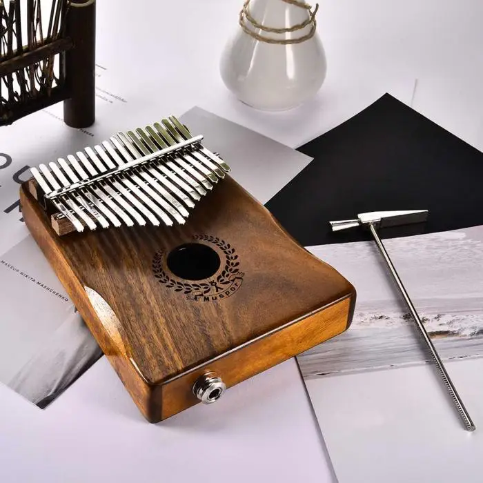Красное дерево 17 ключ калимба Mbira большого пальца пианино с звукоснимателем и T8