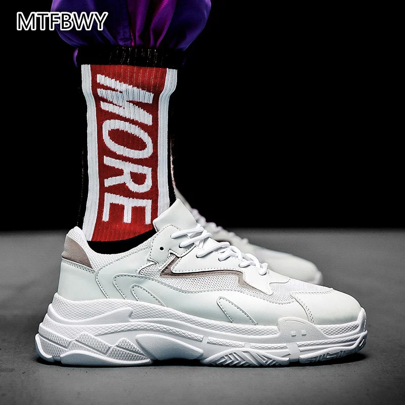 Для мужчин кроссовки черный белый цвет дышащая Мужская обувь Lace up Sneaker для