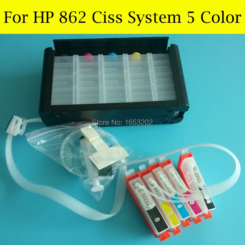 5 Color/Set HP862 Ciss System For HP Photosmart Premium C309A C309G C310A C410D C6388 D5468 Printer With ARC Chip | Компьютеры и офис