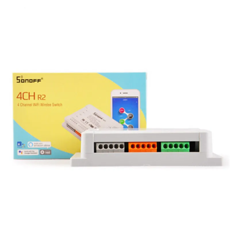Sonoff 4ch R2 смарт переключатель 4 канала без 433 МГц 2 4G Wifi Пульт дистанционного