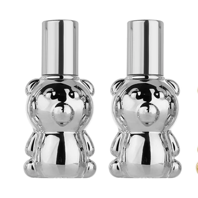 silver 2 MUB-8 мл мини эфирные масла металлический круглый ролик Стеклянные флаконы для духов Золотая крышка без линии путешественника пустые рулонные бутылки для многоразового использования - Цвет: silver 2