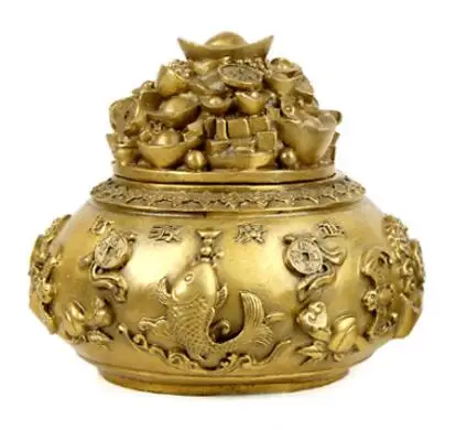 Чистая латунь five god of богатство cornucopia предметы мебели домашний Декор маленький