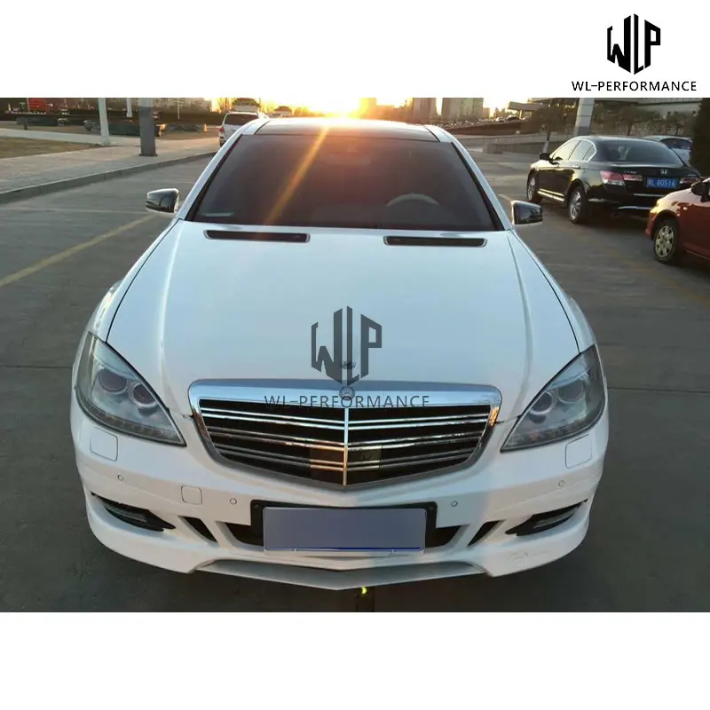 W221 S300 S350 FRP Неокрашенный автомобильный комплект кузова передний задний бампер боковые юбки для Mercedes-Benz W221 автомобильный Стайлинг 11-13