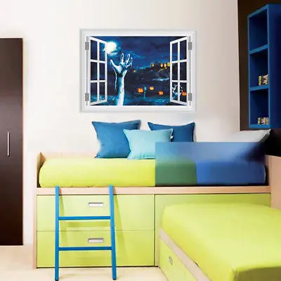 Призрачная летучая мышь ручной наклейка на стене Хэллоуин дома деколь декорации