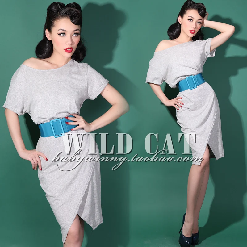 Женское платье с коротким рукавом hige легкое серое комфортное из хлопка|dress