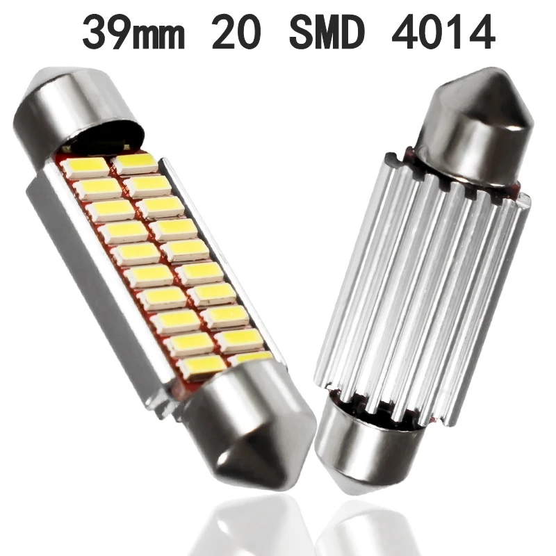 100 шт 31 мм 36 39 41 C5W C10W супер яркий 4014 SMD Автомобильный светодиодный фестон