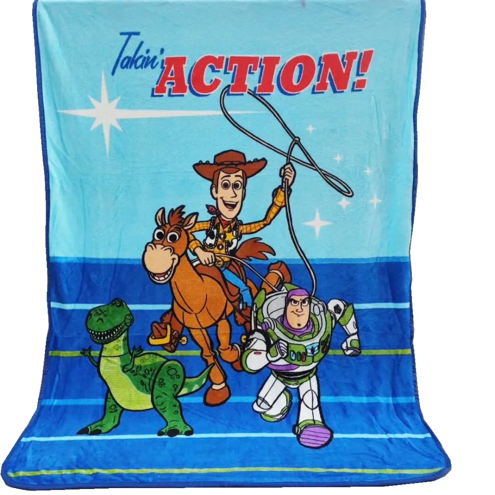 Disney Blue Buzz Woody Lightyear/летнее тонкое легкое плюшевое одеяло 117x152 см для мальчиков, детская кровать, диван-самолет