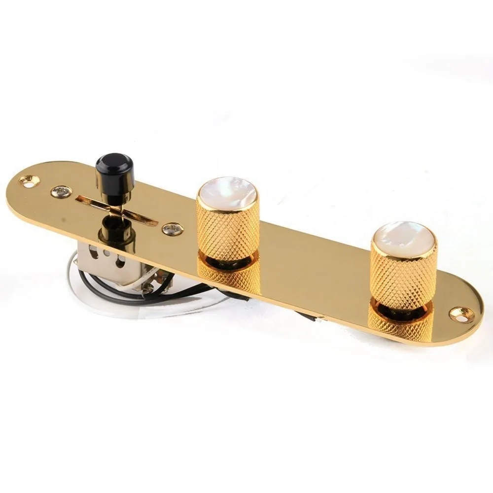 

1 Set Gold Prewired Control Plate 3 Way Switch Shell Tuning For Tele Guitar
