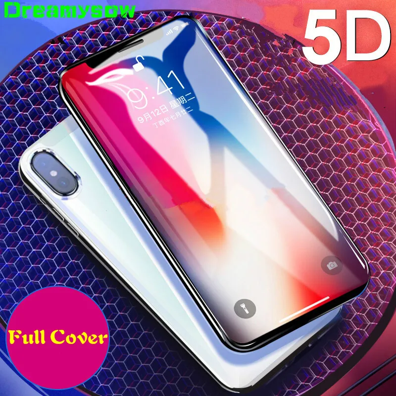 5D изогнутый край для iPhone 8 7 6 Plus X полное покрытие экрана протектор чехол XS MAX XR