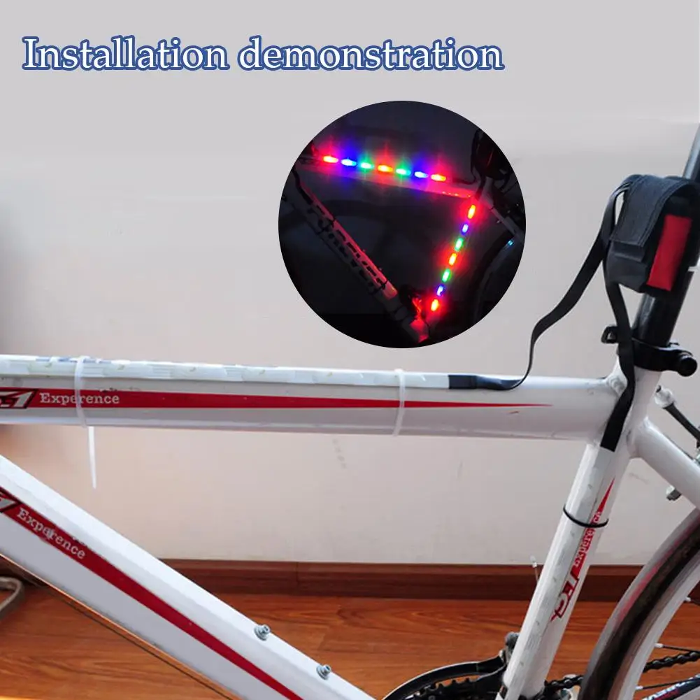 Bicycle LED Strip Lights Mountain Bike Riding Frame Wheel Spokes Decorative Warning Light Reflector Accessories | Спорт и