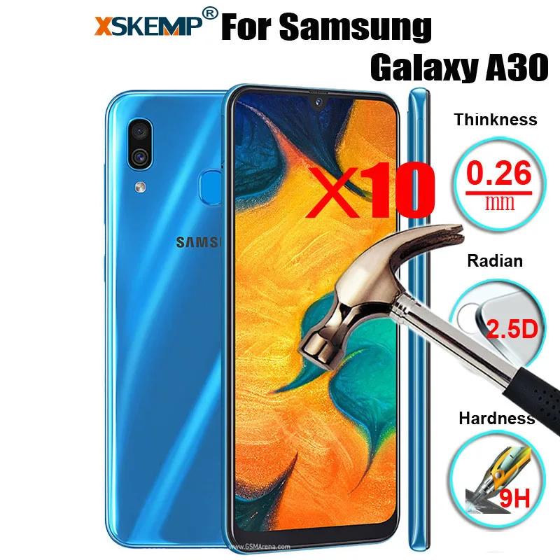 XSKEMP 10 шт Оптовая ЖК-дисплей Экран протектор для samsung Galaxy A10/A30/A50 2.5D закаленное