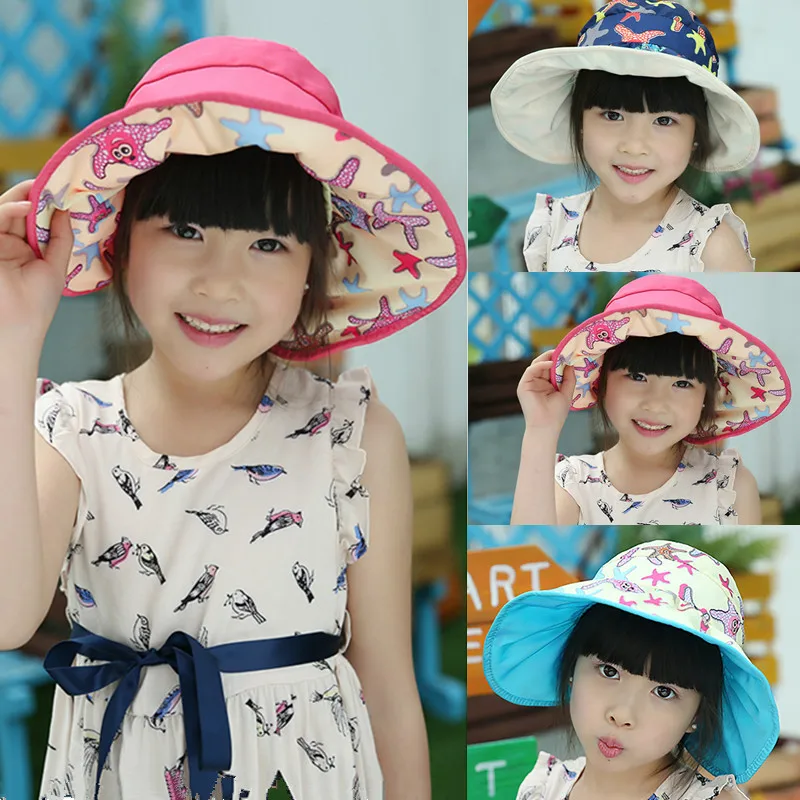 Новинка 2019 летняя Стильная Детская шляпа от солнца с рисунком Пляжная