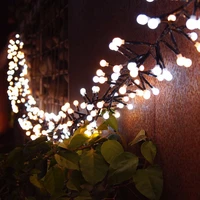 3m 400 milky ball firecracker led string light rattan branch w globe ball fairy light for new year christmas decoration