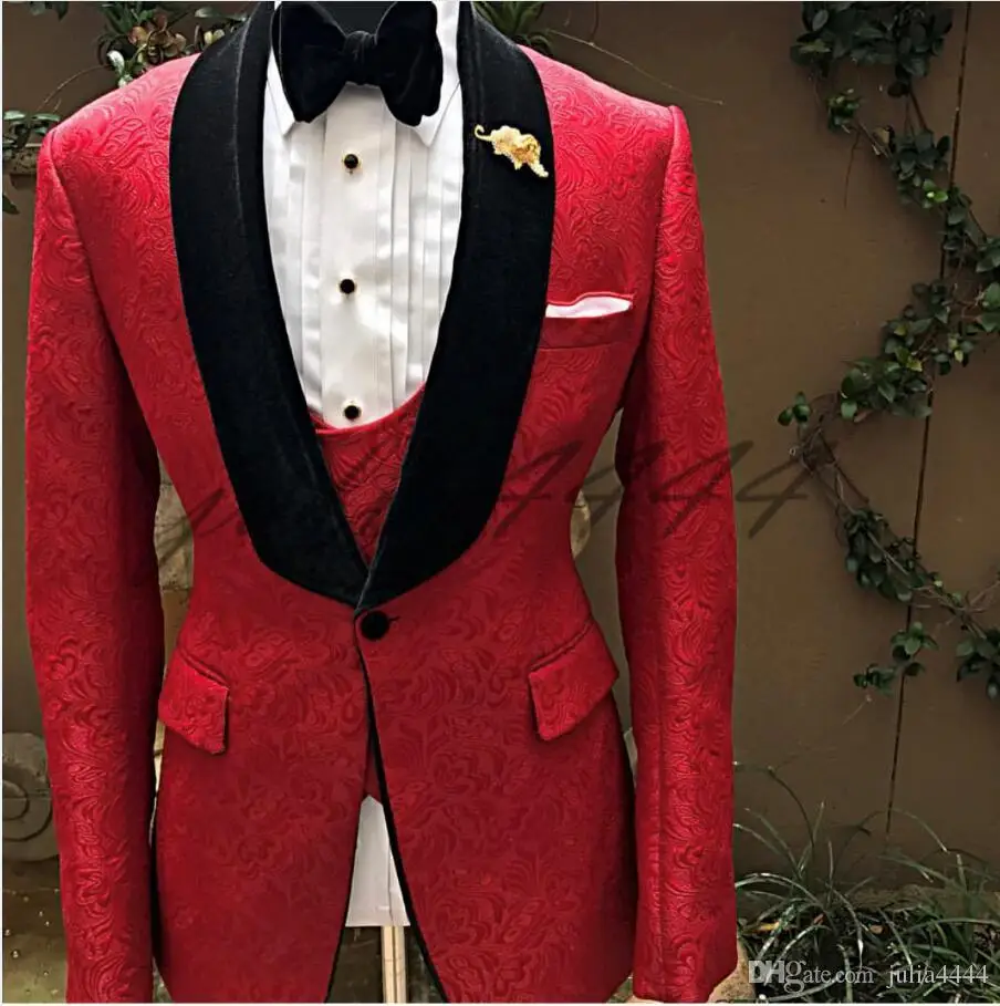 as picture Slim Fit Красный Для мужчин костюмы черный заостренный лацкан комплект из 3 предметов, костюм для жениха смокинги костюмы для друзей жениха Вечерние деловой костюм для мальчиков(пиджак+ штаны+ жилет - Цвет: as picture