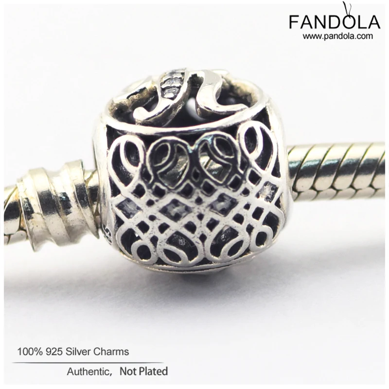 100% 925 стерлингового серебра в винтажном стиле Одежда с принтом буквы R Подвески