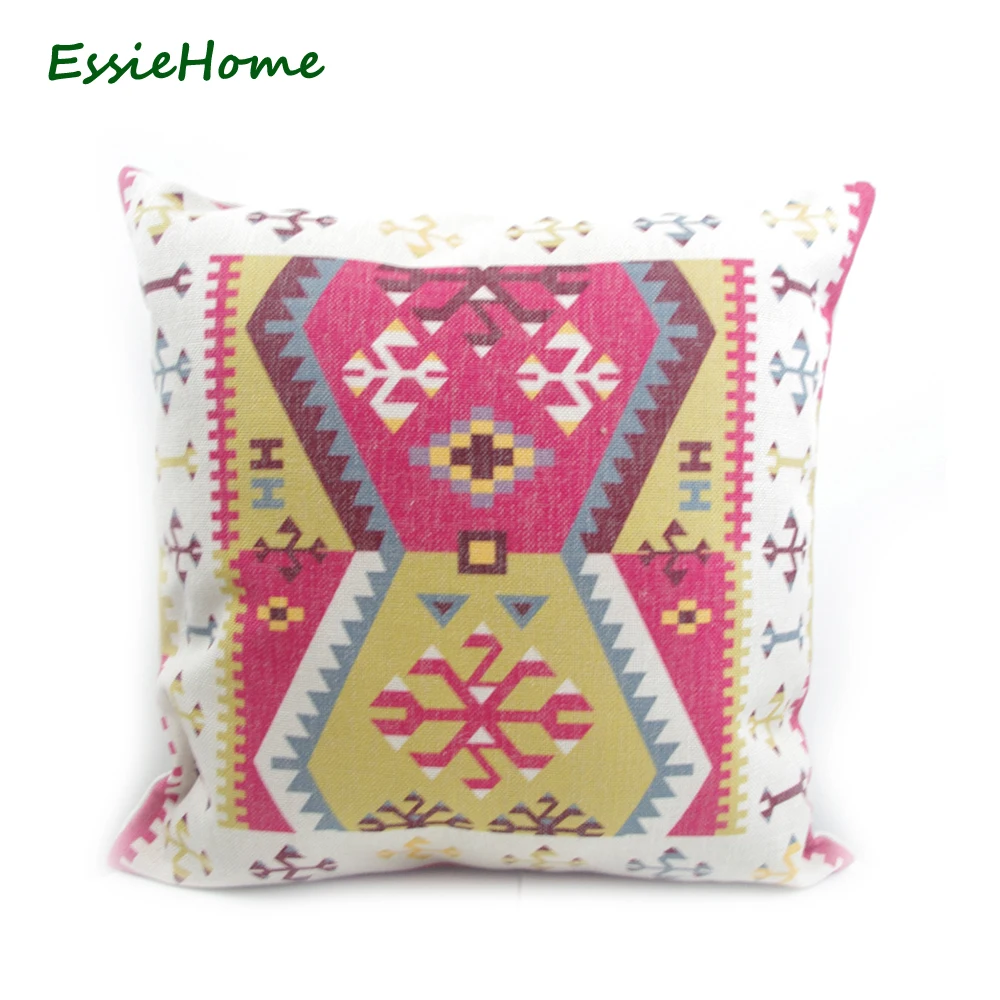 

Роскошный Чехол на подушку ESSIE HOME с цифровым принтом в турецком этническом стиле, розовая Наволочка на подушку, украшение для дома
