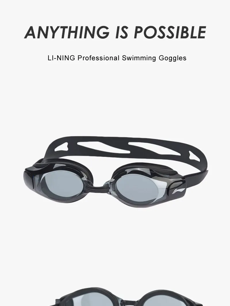 Li-Ning, унисекс, профессиональные очки для плавания, анти-туман, поликарбонат, силиконовая подкладка, спортивные водонепроницаемые очки для плавания, очки для плавания ASJP028 ZYF337