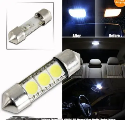 TOYL 2 * C5W 3 светодиодный SMD 5050 34 мм налет ксенон Blanc Ampoule navette Festons dome plafonnier voiture lumiere |