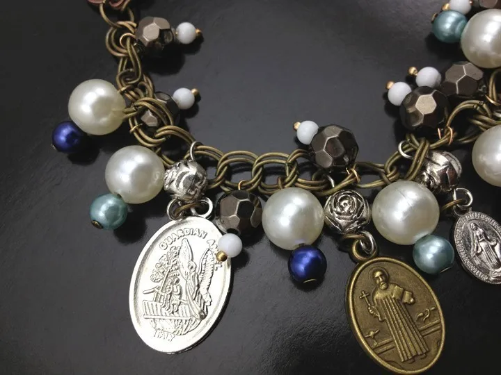 Католической религиозной старинные античная бронза покрытие святой бенедикт