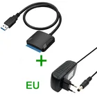 Переходник для кабеля SATA USB3.0 22 pines USB 3,0 a кабель SATA с адаптером EU US UK para 2,5 pulgadas disco Duro HDD
