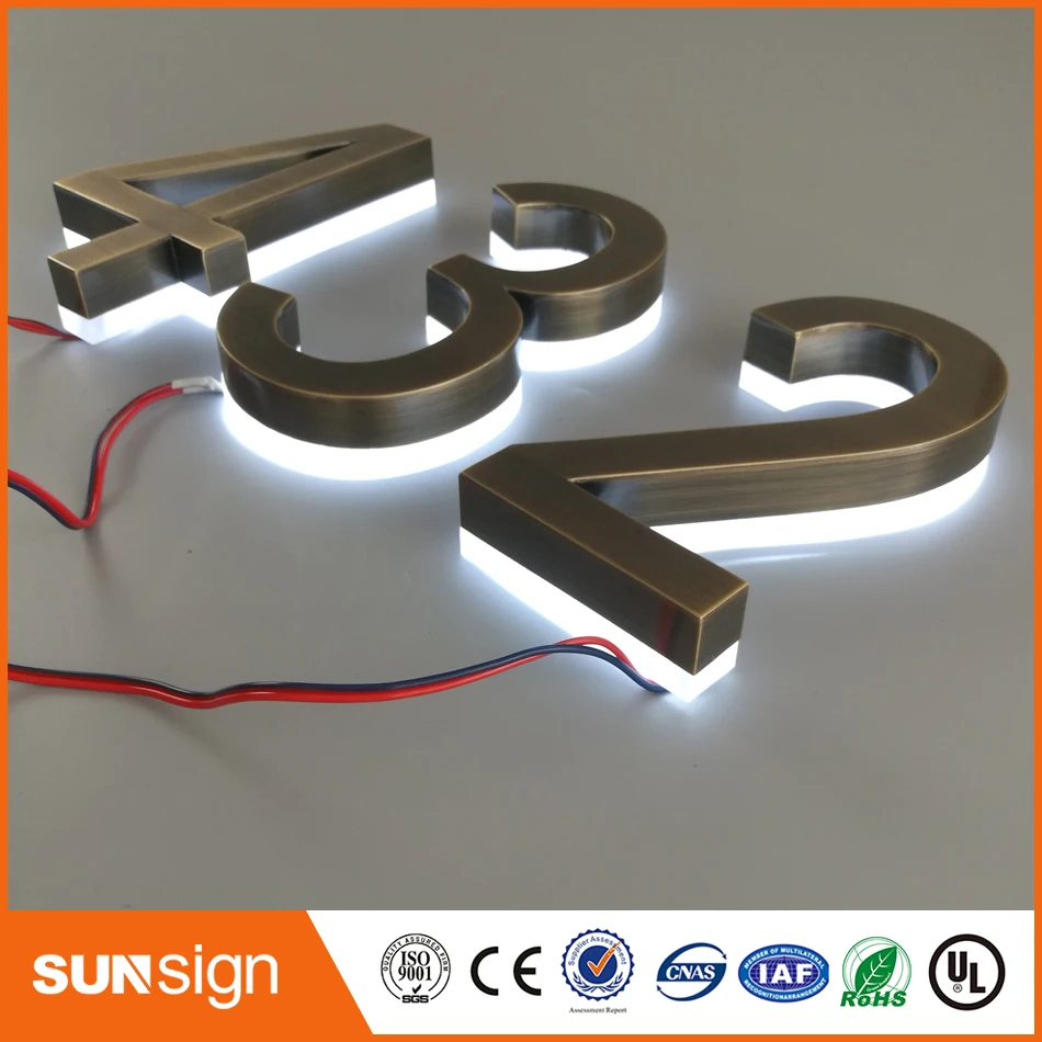 H 15cm Stainless steel backlit sign shop front Signage LED 3D illuminated letters signs for Advertising customized
