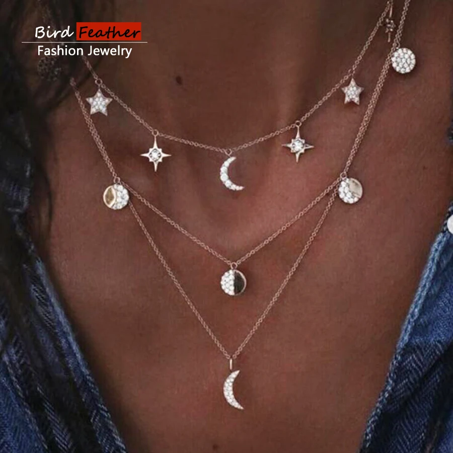 Silver color Choker Necklace for women feather crystal Pendant Chain Necklaces &amp Pendants Laces velvet chokers Fashion Jewelry |