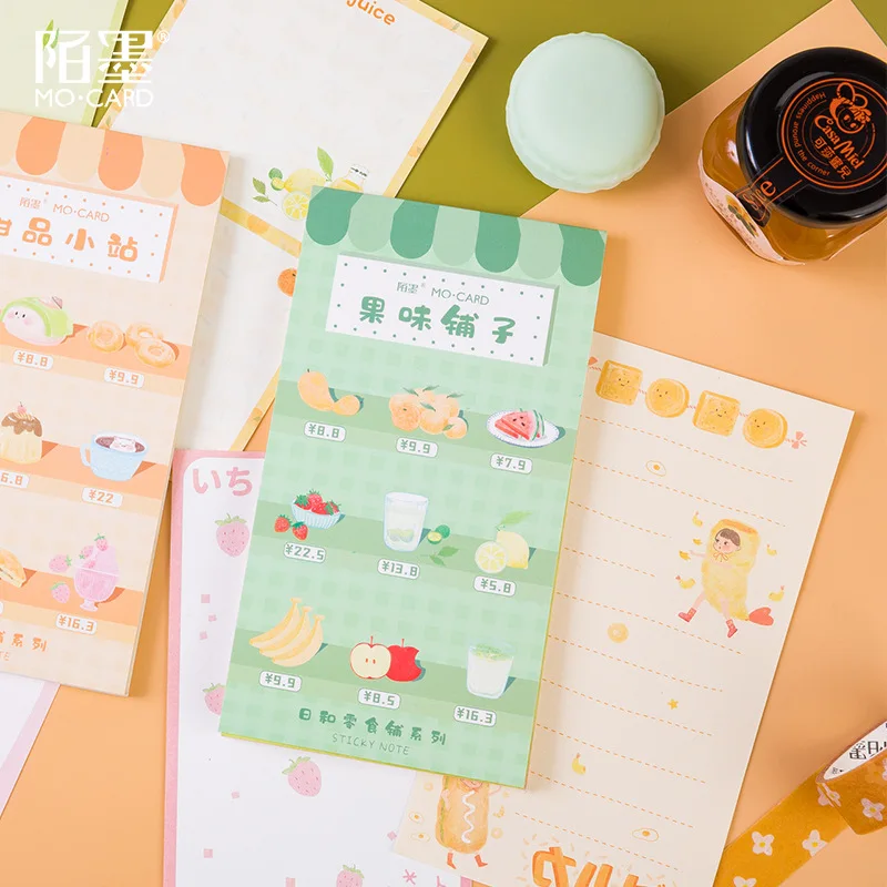 Kawaii Japanese Food To Do List Check Sticky Notes Memo Pad Notepad Bookmark DIY Planner School Supplies Stationery | Канцтовары для