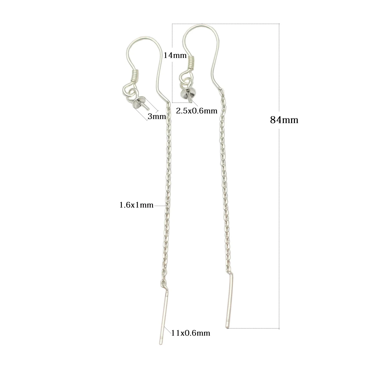 Beadsnice 925 Sterling Silver Fashion Designs Long Chain Post Earrings | Украшения и аксессуары
