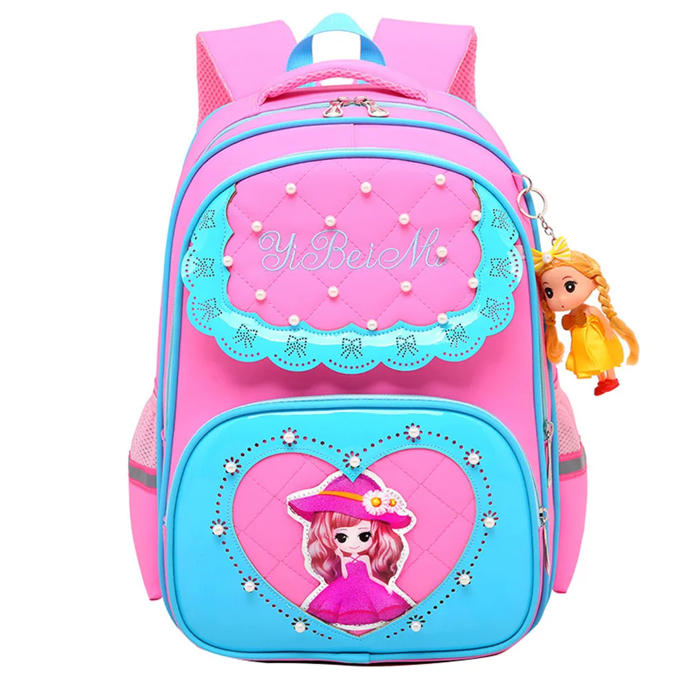 Рюкзак для девочек, школьный, водонепроницаемый, с жемчужинами и светоотражающими полосками