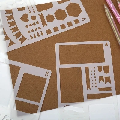 

Handbook Drawing Template Lace Frame Chat Material A6 Size Diy Photo Paint Learning Notebook/coloring Notebook Plastic 2021