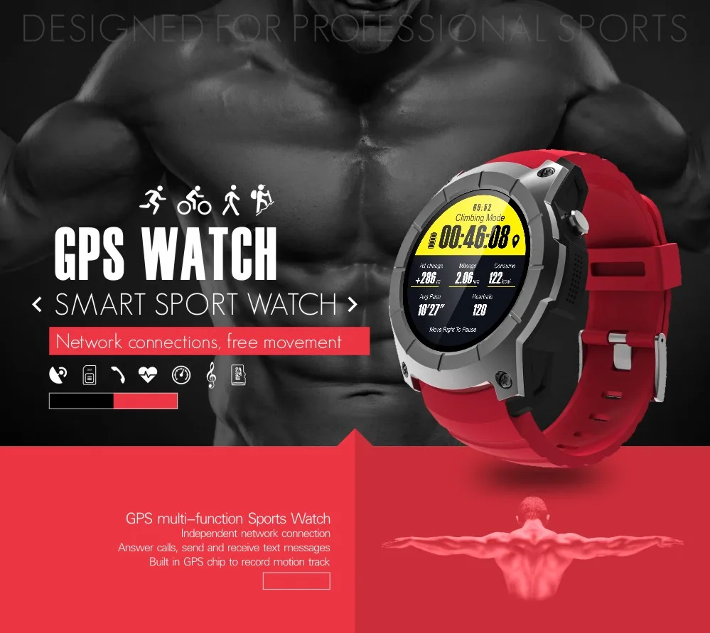 ABAY Новые Bluetooth S958 GPS многофункциональные спортивные часы MTK2503 монитор сердечного