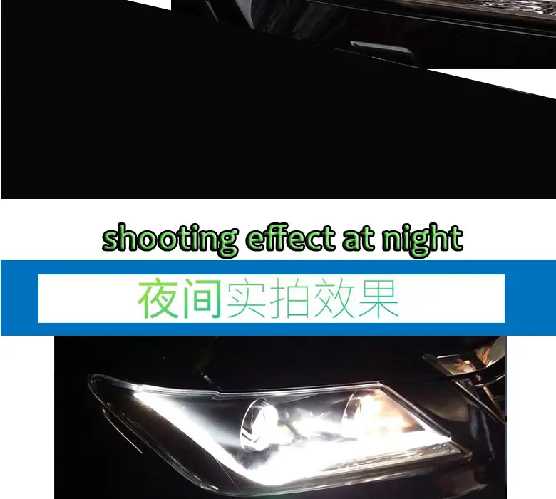 Автомобильный Стайлинг для Toyota Camry светодиодный фары 2012-2013 фары в сборе поворотные огни DRL объектив H7 Ксеноновые Биксеноновые линзы