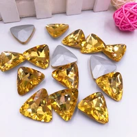 large crystal sewing rhinestone 10pcs 23mm triangular shine sew on crystal stone pointback glass stone for clothing shoes bags