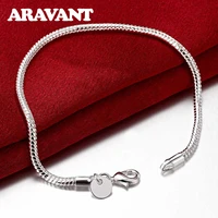 925 silver 3mm4mm snake chain bracelet for women fashion jewelry