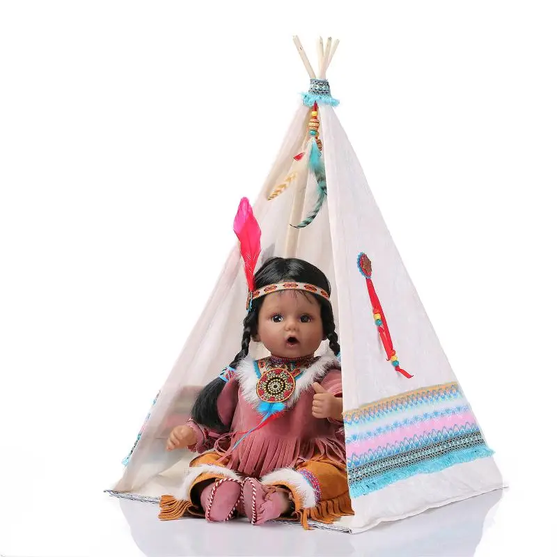 50cm Silicone Reborn Baby Doll Toys Native Indians Black Skin Newbabies Girls Brithday Present collectable | Игрушки и хобби