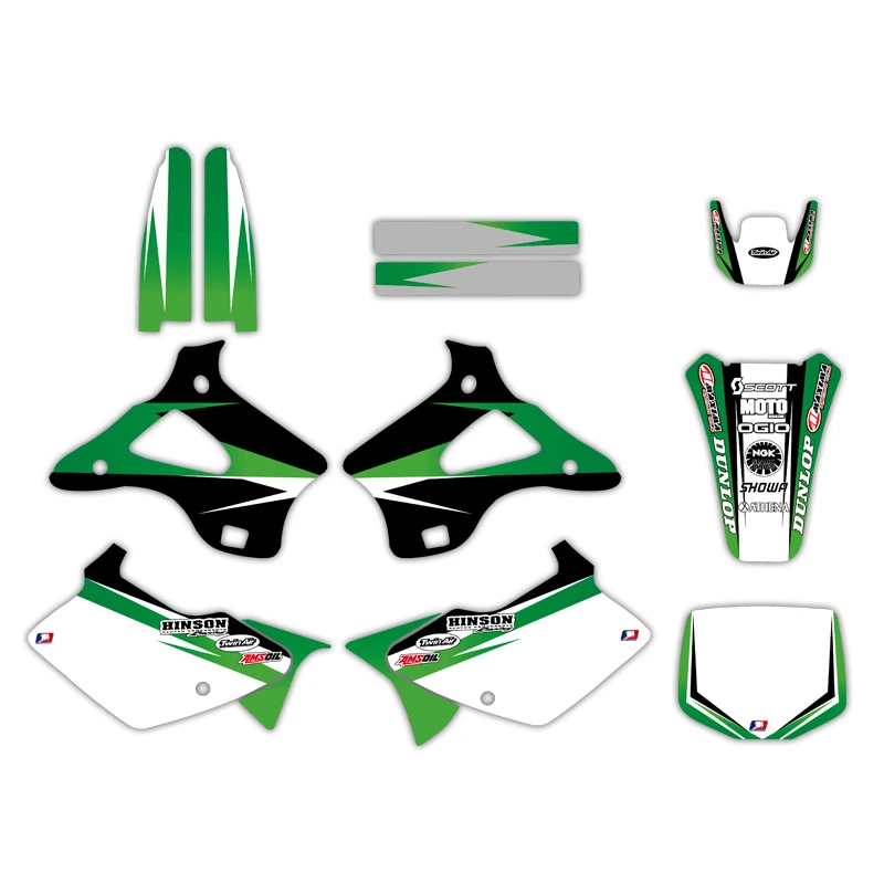 0222 новый стиль КОМАНДА ГРАФИКА и фоны наклейки Наборы для Kawasaki KX125 KX250 1994 1995 1996 1997